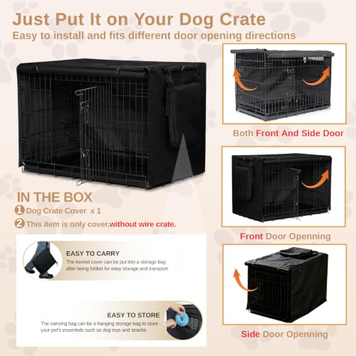 Dog Crate Cover 24in (Black / 24.0"L x 18.0"W x 20.0"H)