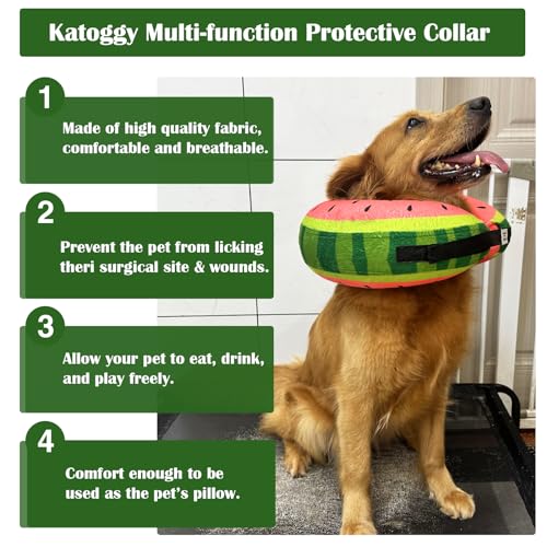 Inflatable Dog Cone Collar for After Surgery (Watermelon / Small (Neck: 6"-11"))