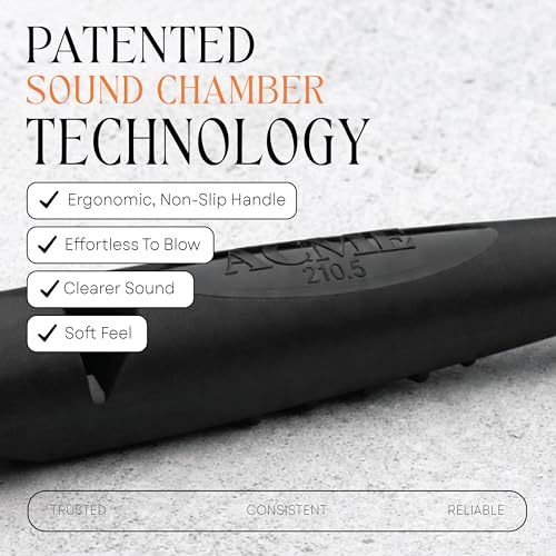 Alpha 210.5 Professional Dog Training Whistle with Enhanced Ergonomic Grip. BPA (Black)