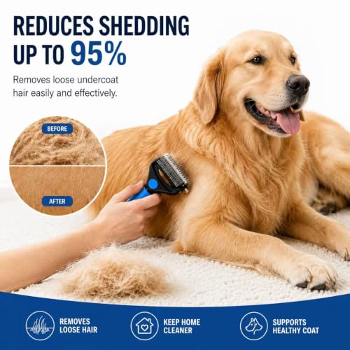 Deshedding Dog Brush (Black)