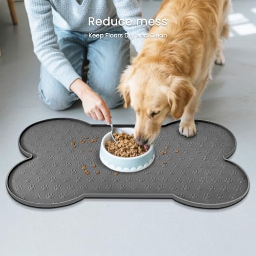 Dog Food Mat Anti (25.6" x 13" / Grey)