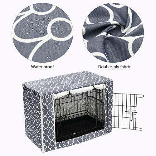 Dog Crate Cover Durable Polyester Pet Kennel Cover Universal Fit for Wire Dog Crate (24.0"L x 17.0"W x 19.0"H / Gray)