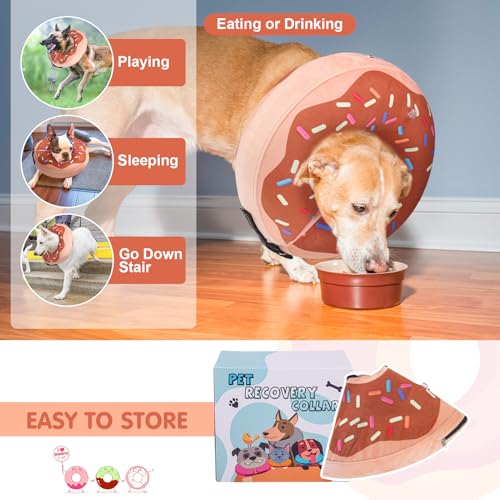 Dog Cone Collar Alternative After Surgery (Brown / M(Neck:13"-16"))