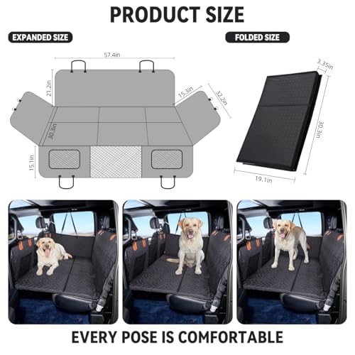 Hard Bottom Dog Car Seat Cover for Full (Black / For Full Size Truck)