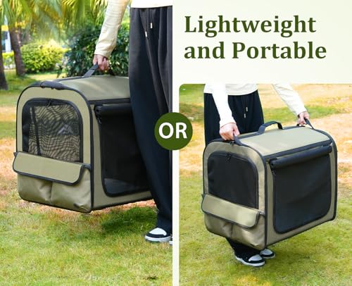 Dog Car Carrier Light Weight (Green(Expandable) / 24.0"L x 17.7"W x 20.5"H)