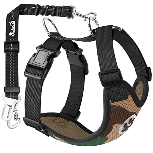 Dog Seat Belt and Harness for Car (Camo / XX-Small)