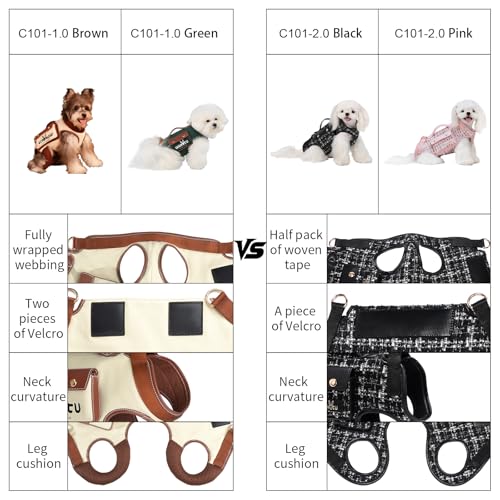 Dog Lift Harness Dog Carrier Sling for Small Dogs & Cats (Medium(8-13 LBS) / 1.0 White)