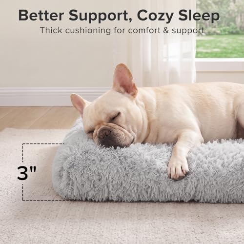 Dog Bed Crate Pad (29.0"L x 21.0"W x 3.0"Th / Light Grey)