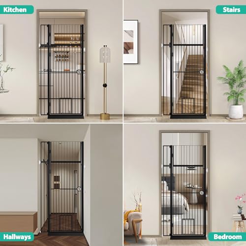 71 Inch Extra Tall Pet Gate with Cat Door