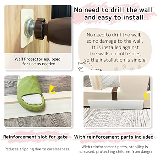 61.02" Extra Tall Pet Gate for Cat Dog 30.12" (61.02" H-cream / 30.12"-59.24" W)