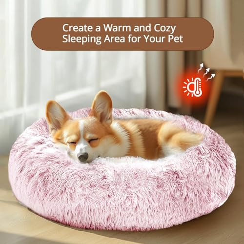 Calming Dog Beds Large Sized Dog (Smoke Pink / 36.0"L x 36.0"W x 8.0"Th)