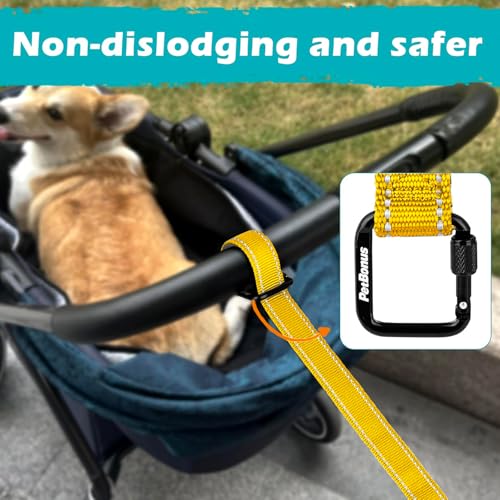 Dog Leash Wrist Strap with Lockable Clip for Dog Retractable Leash (Yellow / 1 Pack)