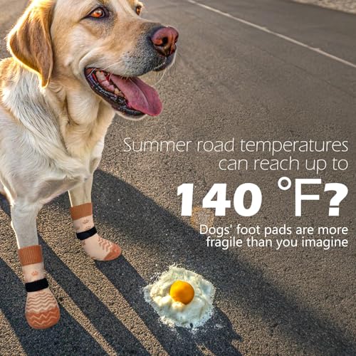 Anti Slip Dog Socks to Prevent Licking Paws for Hot Pavement (Brown / X-Small)