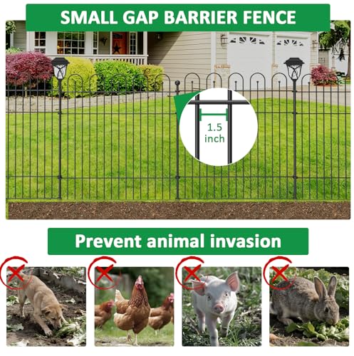 Garden Fence Animal Barrier with Lights (10 Pack - 32 in (H) x23.6 ft (L) with Light)