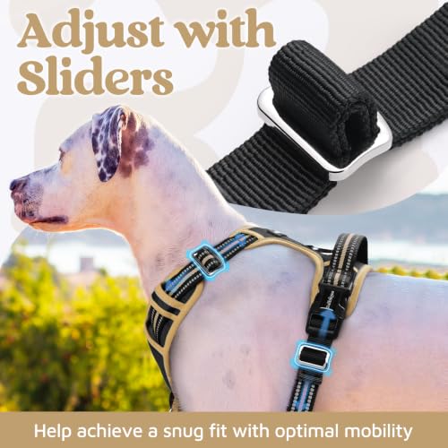 Dog Harness for Large (Black & Khaki / X-Large)