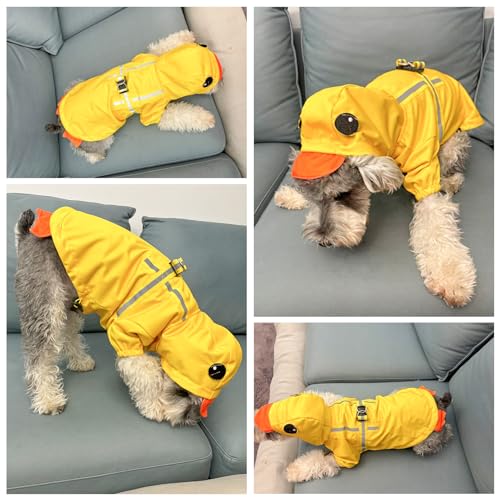 Dog Raincoats for Small Dogs (Yellow Duck / S(Back 13.2", Chest 18.5", Neck 13.9"))