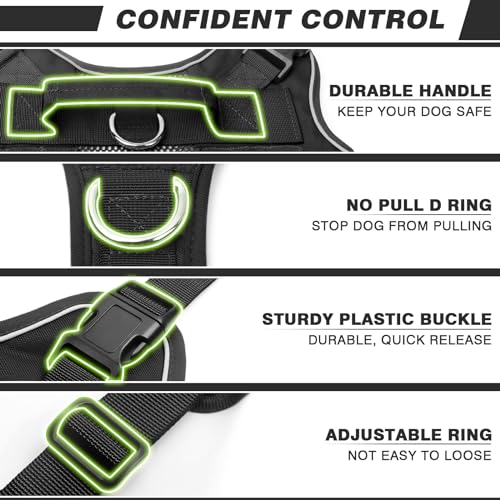 Service Dog in Training Mesh Harness with 10 Removale Pet Patches (X-Large / Black)
