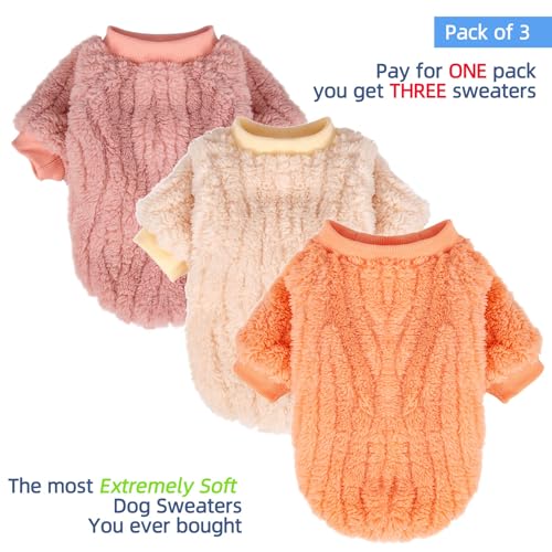 Small Dog Sweaters (Ivory,Pink,Coral / X-Large)