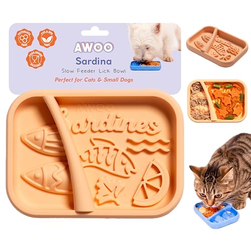 Sardina Silicone Lick Mat + Slow Feeder for Cats & Small Dogs (Melon / Sardina)