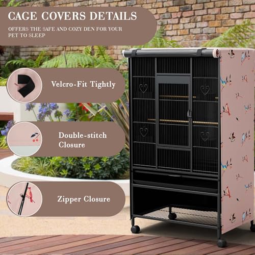 Ultra Blackout Birdcage Cover (Bird Designs / 26.0"L x 19.0"W x 40.0"H)
