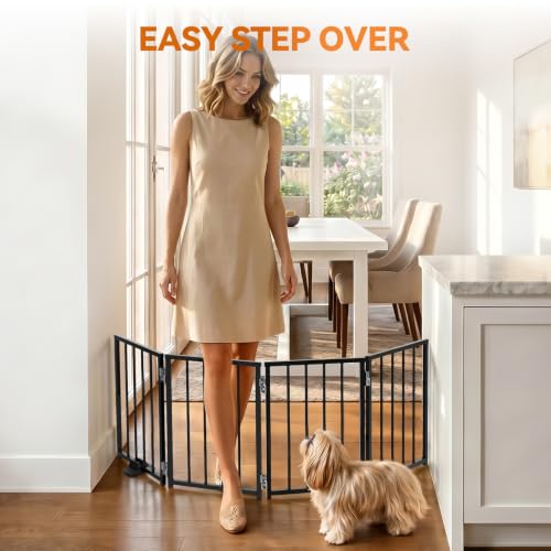 Small Dog Gate Indoor (Black / Up to 48" W, 16.5" H)