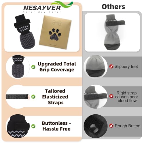 Dog Socks Shoes for Hot Pavement to Prevent Licking Paws (Black / X-Small (Paw Width: 1.8"))