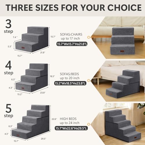 Dog Steps for High Bed (Grey)