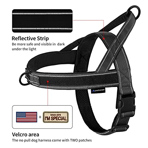 No Pull Dog Harness with Padded Handle+5 Ft Leash (S / Black Set)
