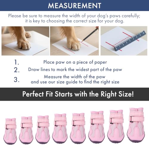 365 Dog Shoes (365 Pink / Size 5: 2.4"x2.76"(W*L) (Pack of 4))