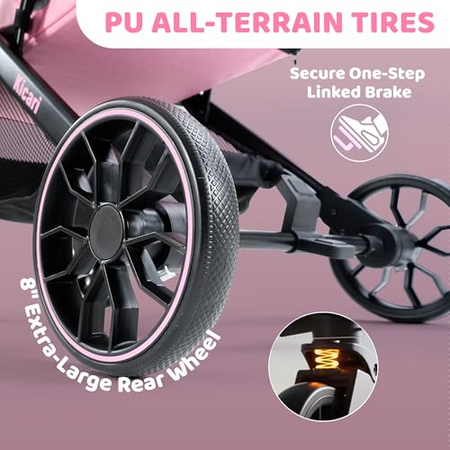 All Terrain Dog Stroller for Small to Medium Dogs (Sakura Pink)