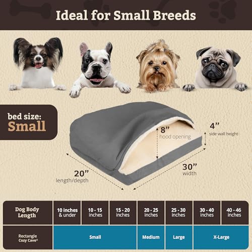 Rectangle Cozy Cave Dog Bed (Anthracite / Small)