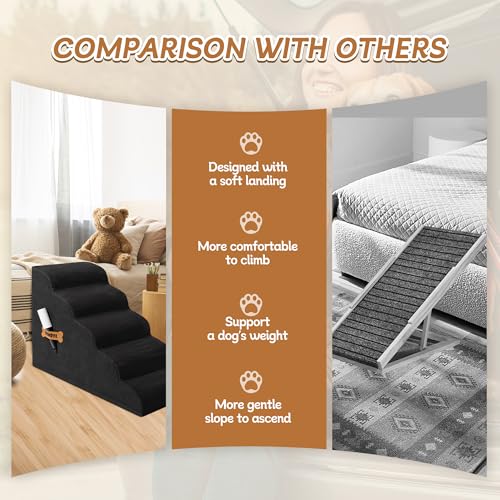 Dog Stairs Romrol Dog Steps Ramp for High Bed and Couch