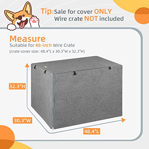 Dog Crate Cover (Grey / 48 Inch)