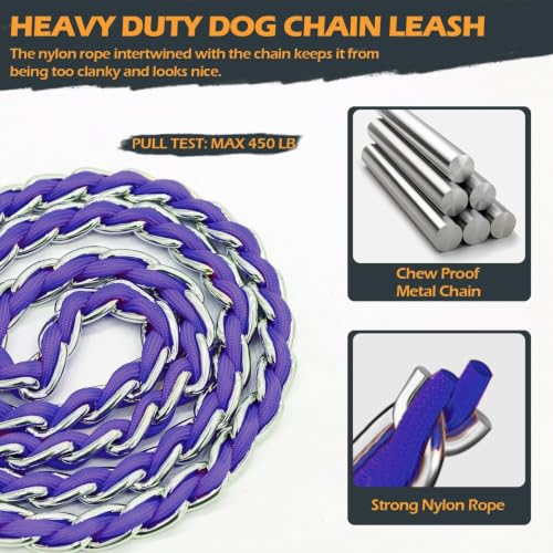 Chain Dog Leash (purple / 7.25FT(30-80lb))