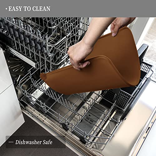 Silicone Pet Feeding Mat (Brown / 24" x 16")