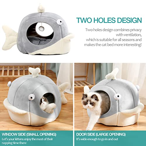 Cat Beds for Indoor Cats (Dolphin Gray / L)