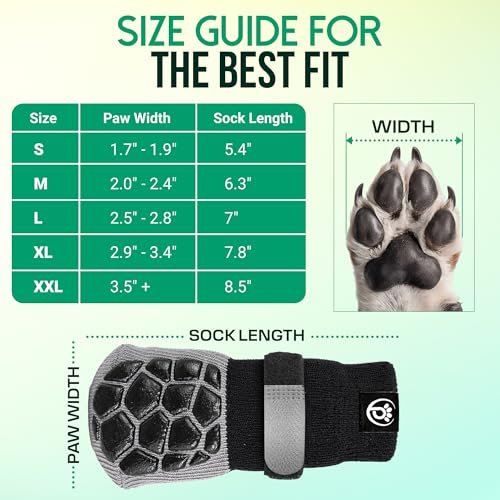 MaxGrip PAWWEAR Anti‑Slip Dog Socks (Large)