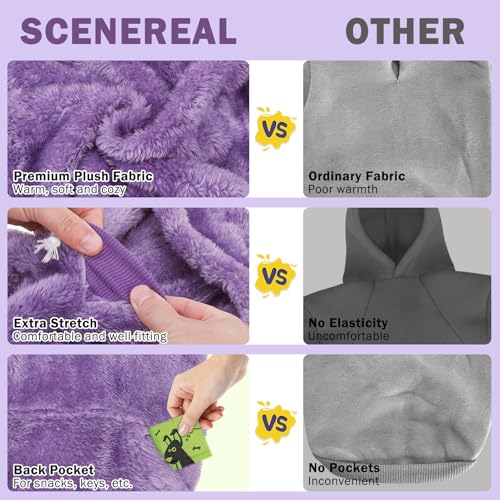Fleece Dog Sweaters Hoodie for Small Medium Large Dogs Girls Boys (Small / Purple)
