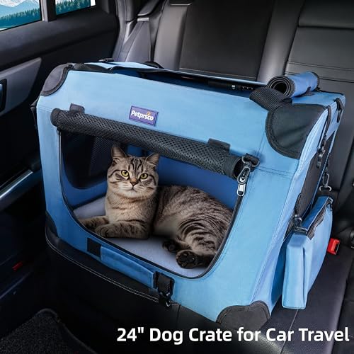 Portable Collapsible Dog Crate (Blue / 24.0"L x 17.0"W x 17.0"H)
