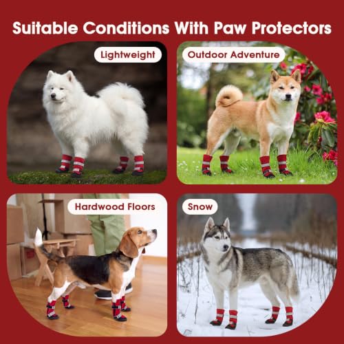 Dog Hiking Boots with High Top Non Slip Dog Shoes for Slippery Land (5#)