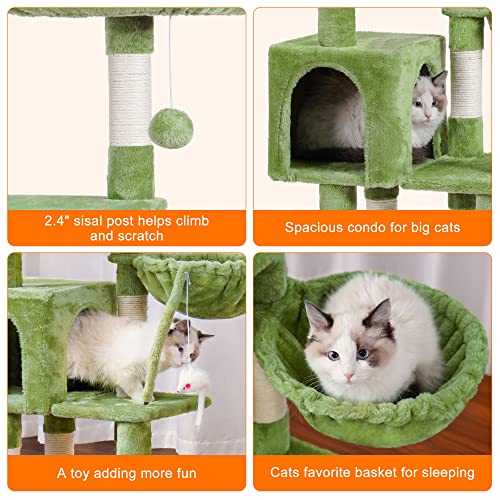 Cat Tree with Toy (43.3 inch / Green)