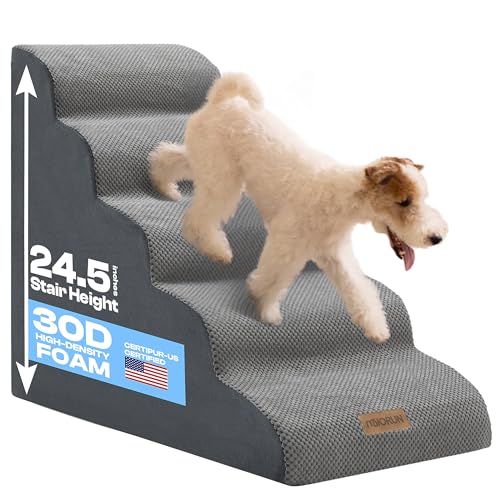 Dog Stairs for High Beds (Light Grey / Stairs 24.5"H)