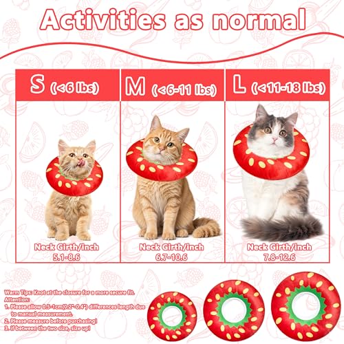 Cat Cone Collar Soft (Strawberry / Large)