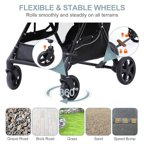 Dog Stroller with No (Light Blue)