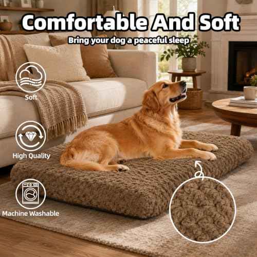 Dog Bed Large Size (Camel / 35"L x 23"W x 4"Th)
