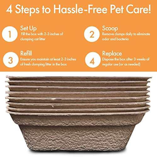 Disposable Litter Boxes (Brown / Large 8-Pack)