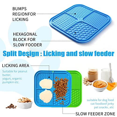 Lick Mat for Dogs (2pack / Blue, Green)