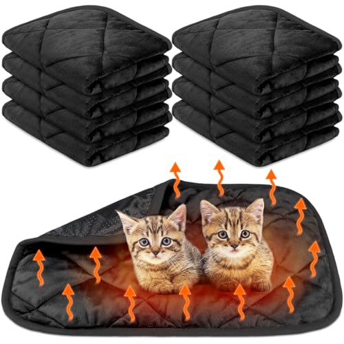 8 Pack Self Heating Cat Mat (Black / 16 x 20 Inch)
