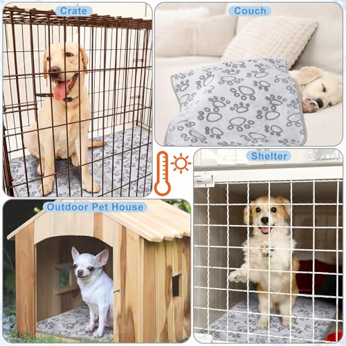 2 Pcs Large Self Warming Cat Pad Self Heating Cat Mat Bed Dog Crate Pet Blankets Thermal Heated Bed Mat for Outdoor Indoor Newborn Kittens Puppies Dog (24 x 18)
