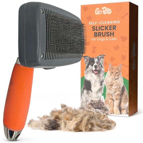 Self Cleaning Slicker Brush for Dogs & Cats (Slicker Dematting Comb)
